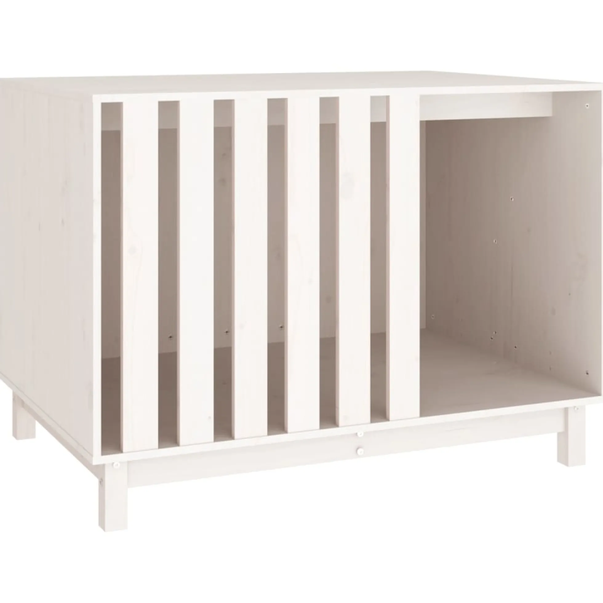 Cama Para Perros Madera Maciza De Pino Blanco 100x70x72 Cm