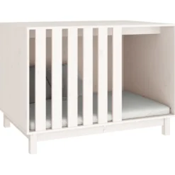 Cama Para Perros Madera Maciza De Pino Blanco 100x70x72 Cm
