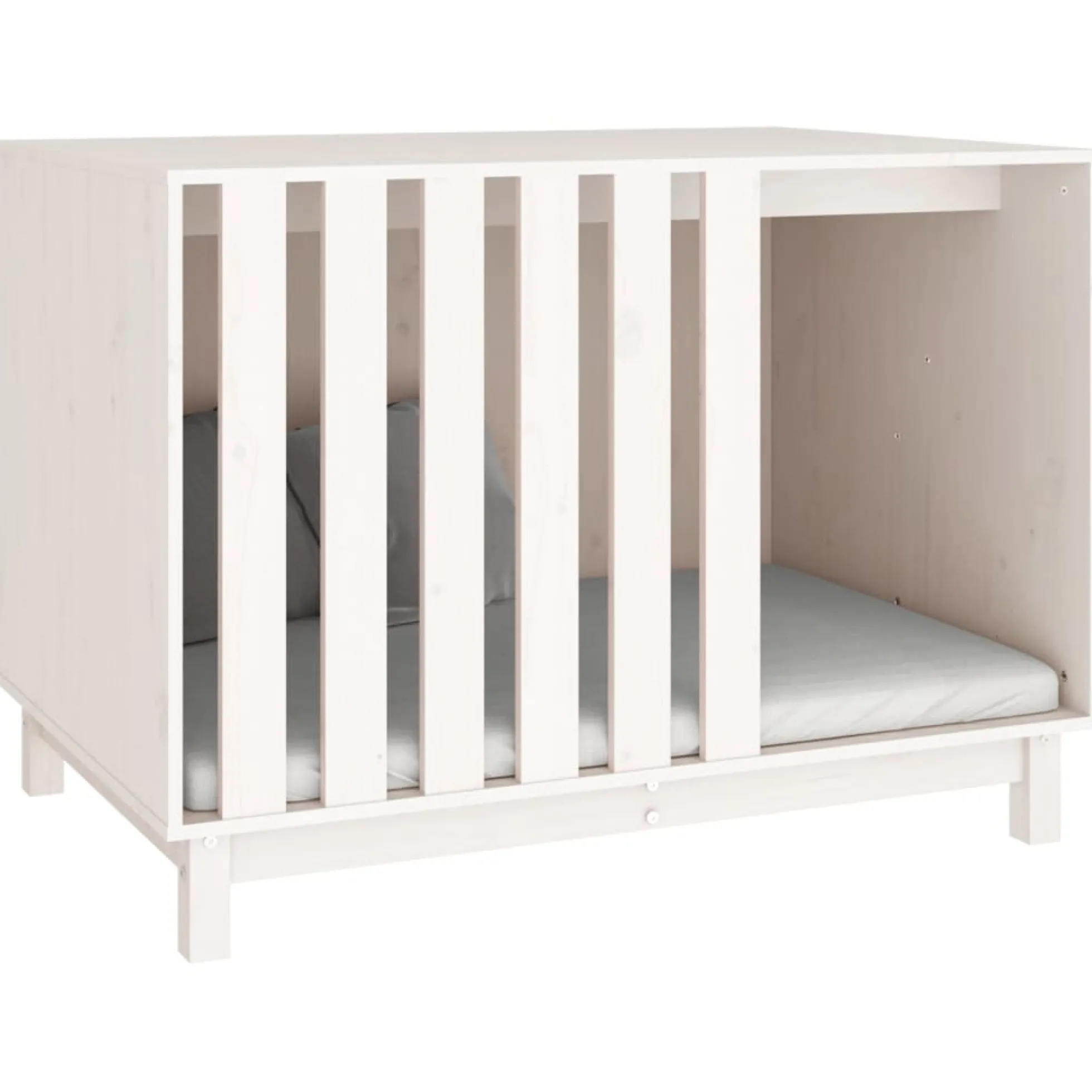 Cama Para Perros Madera Maciza De Pino Blanco 100x70x72 Cm