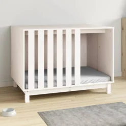 Cama Para Perros Madera Maciza De Pino Blanco 100x70x72 Cm