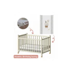 Cambiador Base Rígida Para Cuna Ultra Light Birthday Bunny