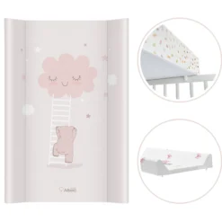 Cambiador Base Rígida Para Cuna 70x47 Nubes Rosa