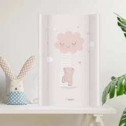Cambiador Base Rígida Para Cuna 70x47 Nubes Rosa
