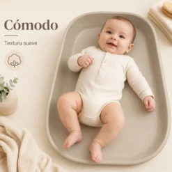 Cambiador Bebé De Espuma Pu Suave Y Lavable, Cambiador Para Pañales Con Bordes Elevados Bathby