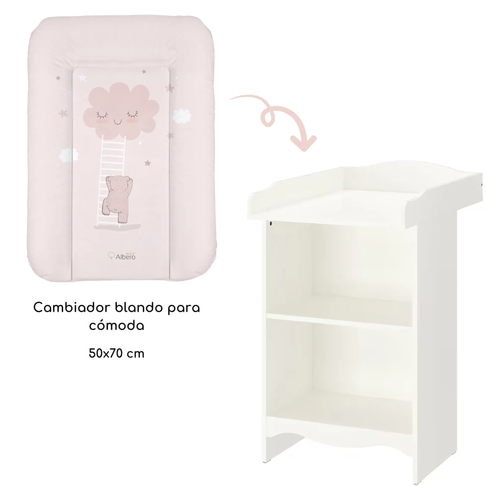 Cambiador Blando Para Comoda 70x50 Bunny