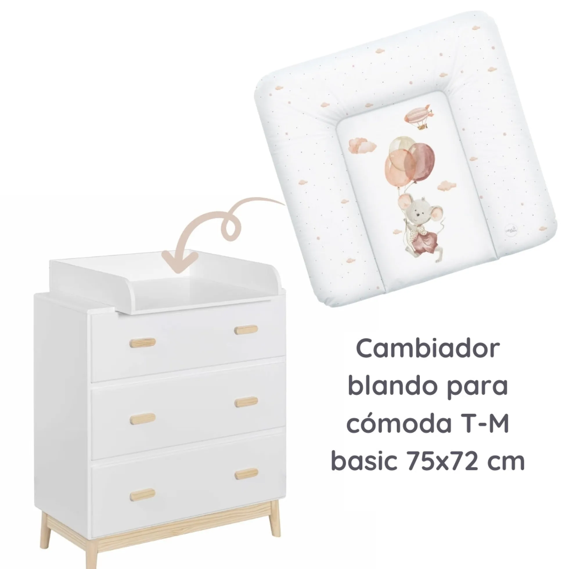 Cambiador Blando Para Comoda T-m Basic Mouse