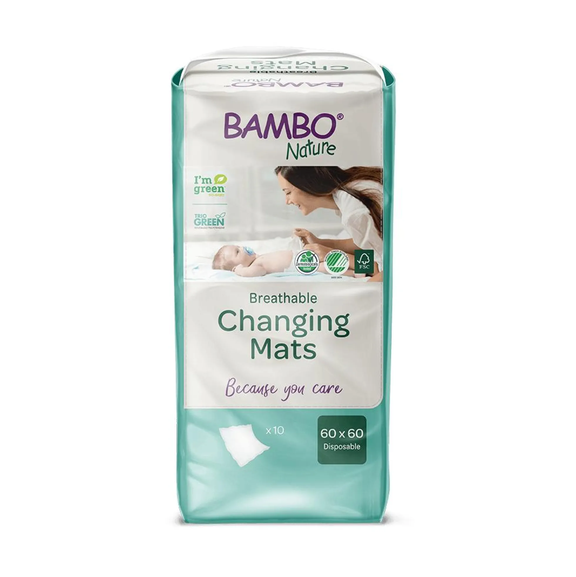 Cambiador/esteras para bebés Bambo Nature 10 Uds
