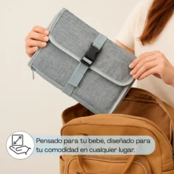Cambiador Portátil Y Plegable Para Bebé, Color Gris Bathby