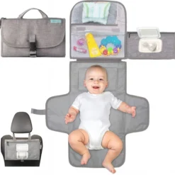 Cambiador Portátil Y Plegable Para Bebé, Color Gris Bathby