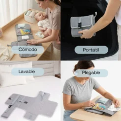 Cambiador Portátil Y Plegable Para Bebé, Color Gris Bathby