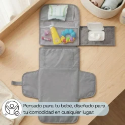 Cambiador Portátil Y Plegable Para Bebé, Color Gris Bathby