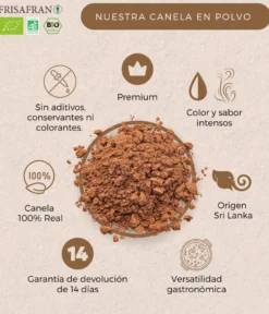 Canela Ceylan En Polvo Ecológica | Calidad | Frisafran 200 G
