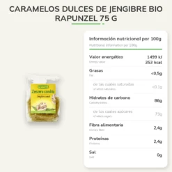 Caramelos Dulces de Jengibre Bio Rapunzel 75 g