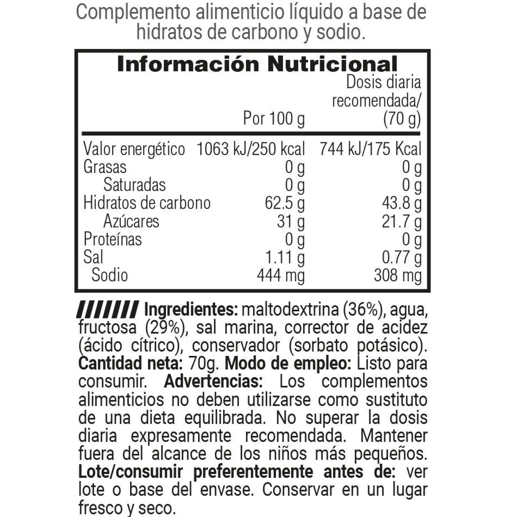 Carbo Gel Pro - 70g - Neutro - Energéticos - Masmusculo