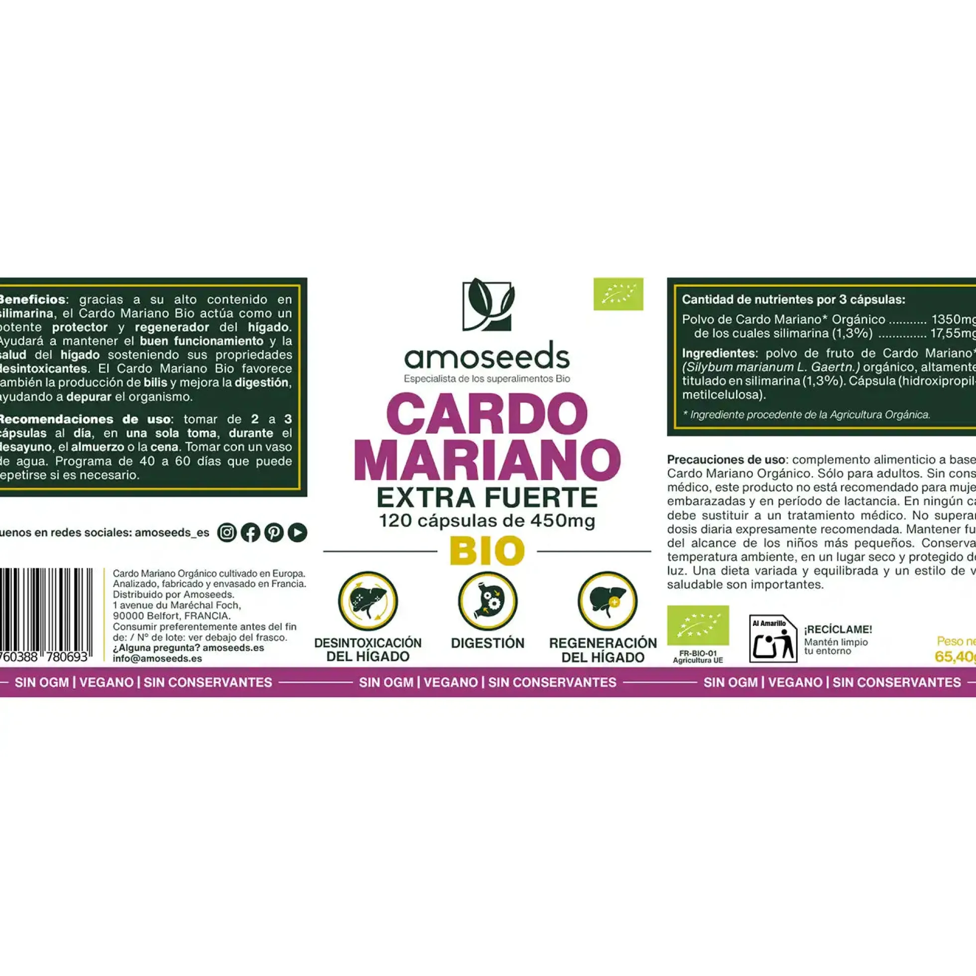 Cardo Mariano Bio, Extra Fuerte | 120 Cápsulas