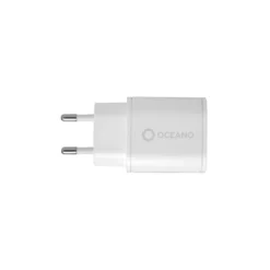 Cargador de viaje de 10 W de plástico reciclado para una carga rápida, color blanco