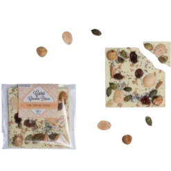 Carré Bio de chocolate blanco 35% cacao, con frutos secos y semillas