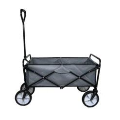 Carretilla De Jardín Plegable Gris Para Jardinería Con Funda Impermeable