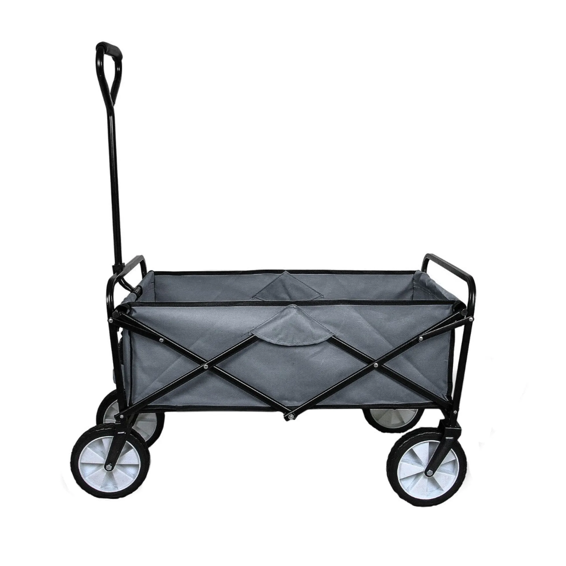 Carretilla De Jardín Plegable Gris Para Jardinería Con Funda Impermeable