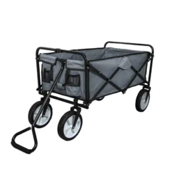 Carretilla De Jardín Plegable Gris Para Jardinería Con Funda Impermeable