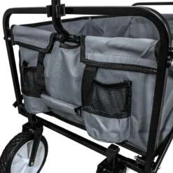 Carretilla De Jardín Plegable Gris Para Jardinería Con Funda Impermeable
