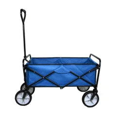 Carretilla De Jardín Plegable Azul Para Jardinería Con Funda Impermeable