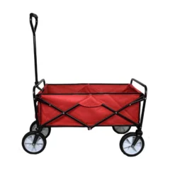 Carretilla De Jardín Plegable Roja Para Jardinería Con Funda Impermeable
