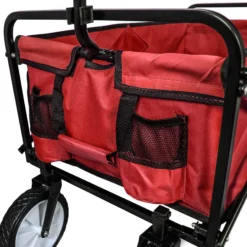 Carretilla De Jardín Plegable Roja Para Jardinería Con Funda Impermeable