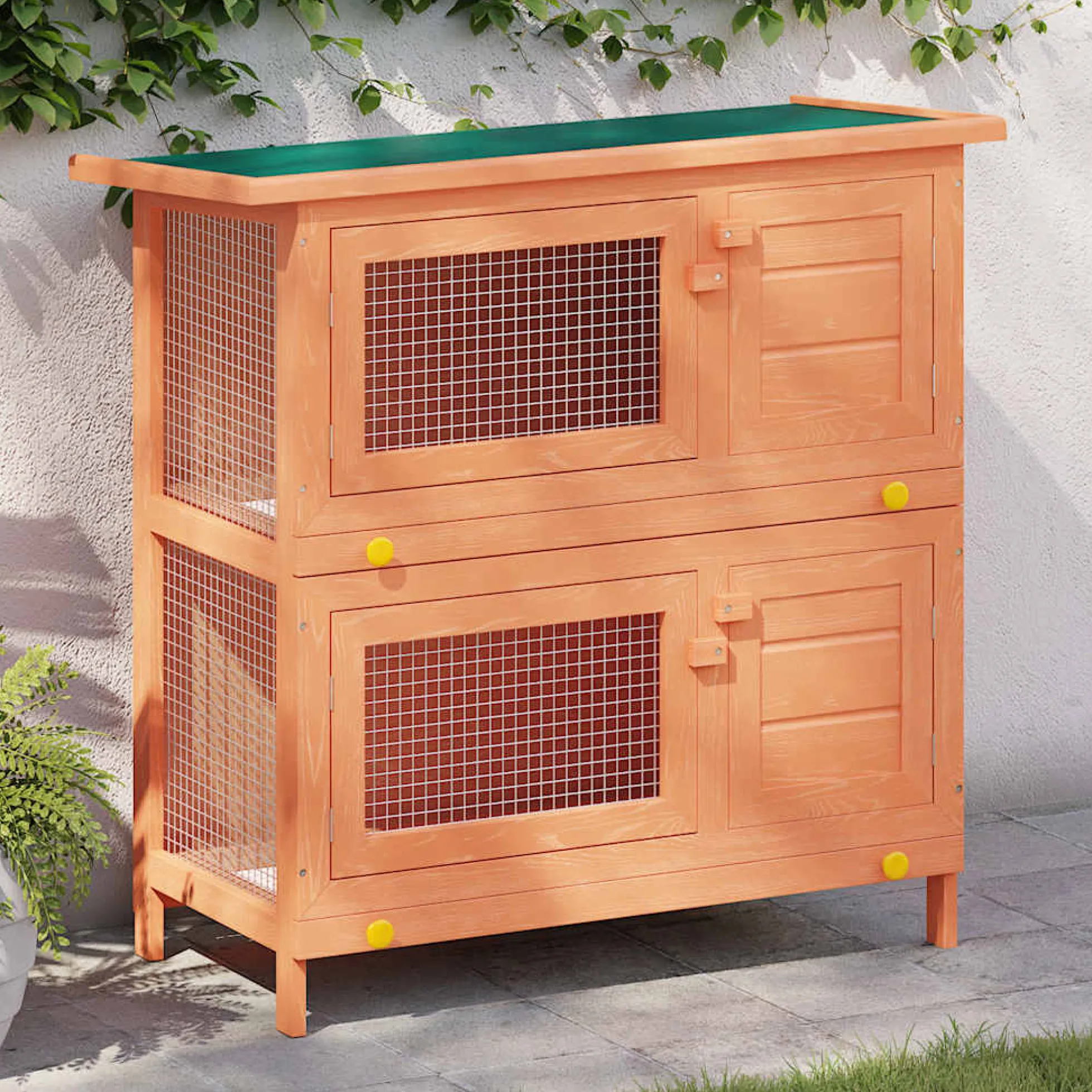 Casa De Animales Pequeños Jaula Conejera 4 Puertas Madera