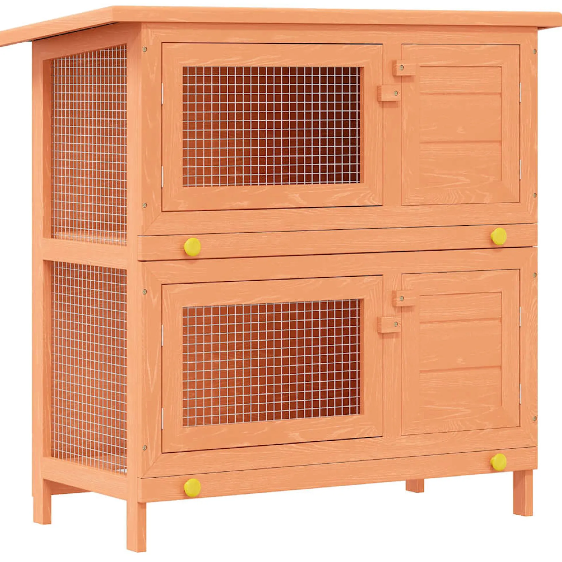 Casa De Animales Pequeños Jaula Conejera 4 Puertas Madera