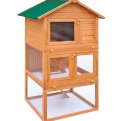 Casa De Animales Pequeños Jaula Conejera 3 Niveles Madera