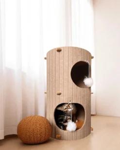Casa De Fieltro Para Gatos Mediterráneo Refugio Cálido Y Portátil De Fieltro Althea Living 60x40x40cm
