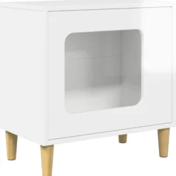 Casa Para Gatos Brillante 51 X 30 X 52 Cm Madera De Ingeniería
