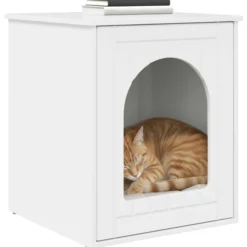 Casa Para Gatos Brillante 53 X 52 X 62 Cm Madera De Ingeniería