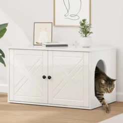 Casa Para Gatos Brillante 85 X 55 X 50 Cm Madera De Ingeniería