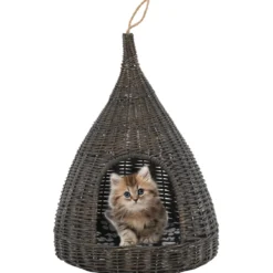 Casa Para Gatos Con Cojín Forma Tipi Sauce Natural Gris 40x60cm