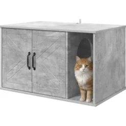 Casa Para Gatos Concreto 85 X 55 X 50 Cm Madera De Ingeniería