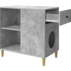 Casa Para Gatos Concreto 72 X 42.5 X 70 Cm Madera De Ingeniería