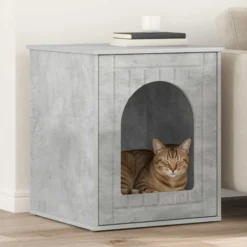 Casa Para Gatos Concreto 53 X 52 X 62 Cm Madera De Ingeniería