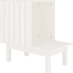 Casa Para Gatos De Madera Maciza De Pino Blanco 60x36x60 Cm