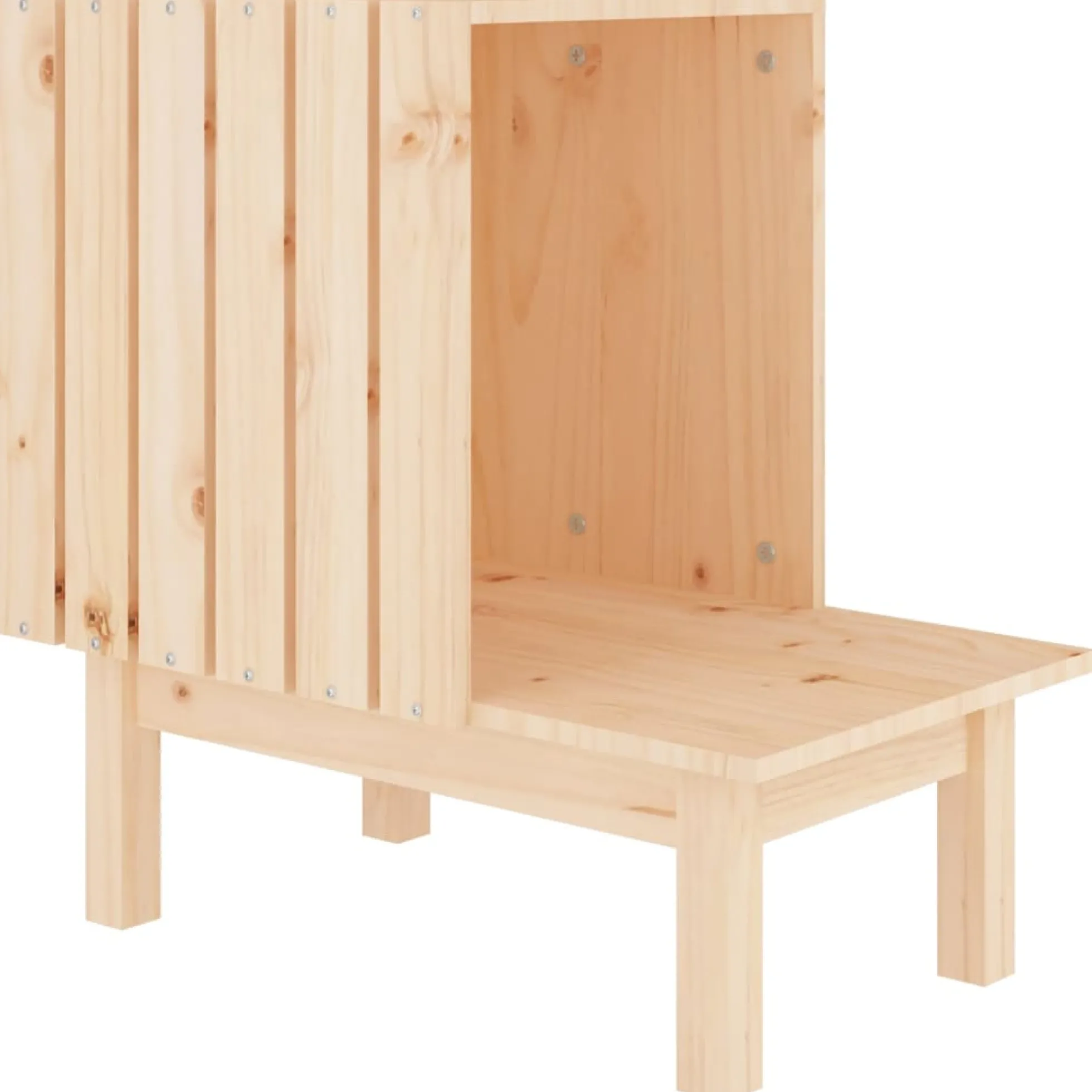 Casa Para Gatos De Madera Maciza De Pino 60x36x60 Cm