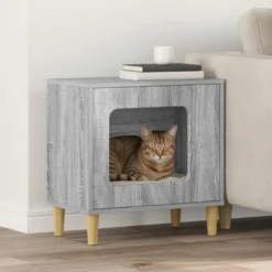 Casa Para Gatos Gris Sonoma 51 X 30 X 52 Cm