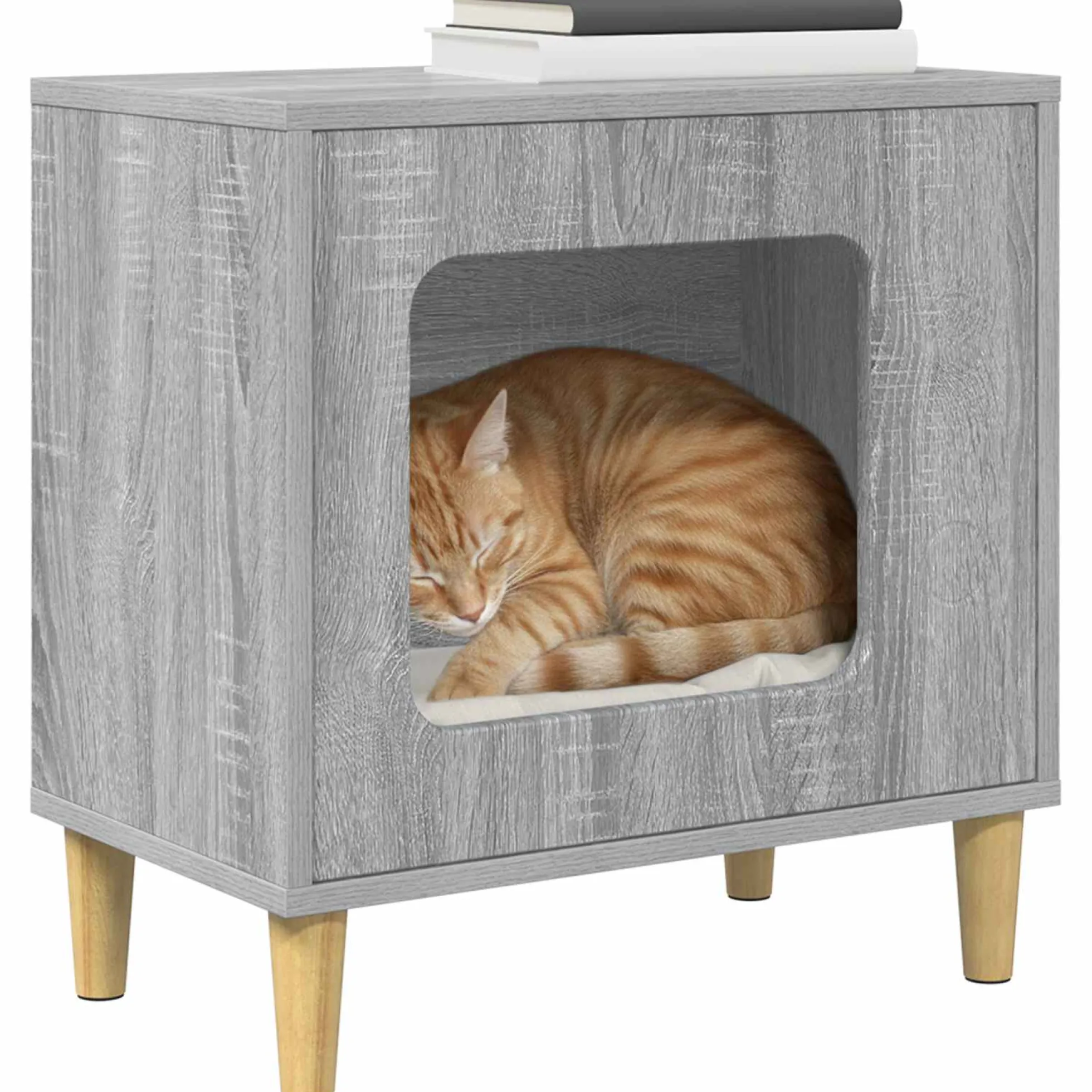 Casa Para Gatos Gris Sonoma 51 X 30 X 52 Cm