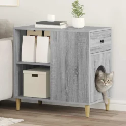Casa Para Gatos Gris Sonoma 72 X 42.5 X 70 Cm