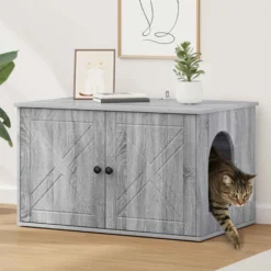Casa Para Gatos Gris Sonoma 85 X 55 X 50 Cm
