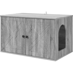 Casa Para Gatos Gris Sonoma 85 X 55 X 50 Cm