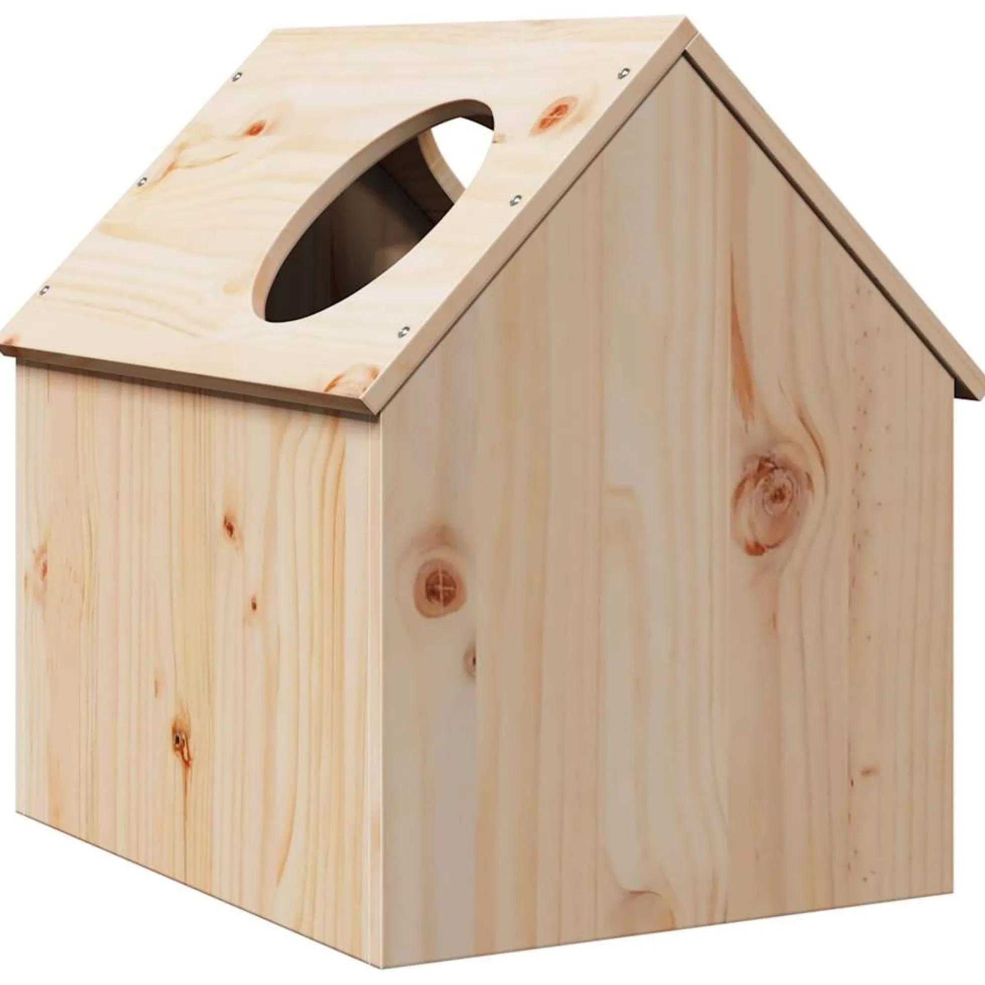 Casa Para Gatos Madera Maciza Pino 41x50x50 Cm