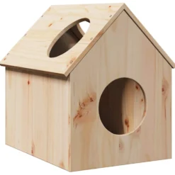 Casa Para Gatos Madera Maciza Pino 41x50x50 Cm