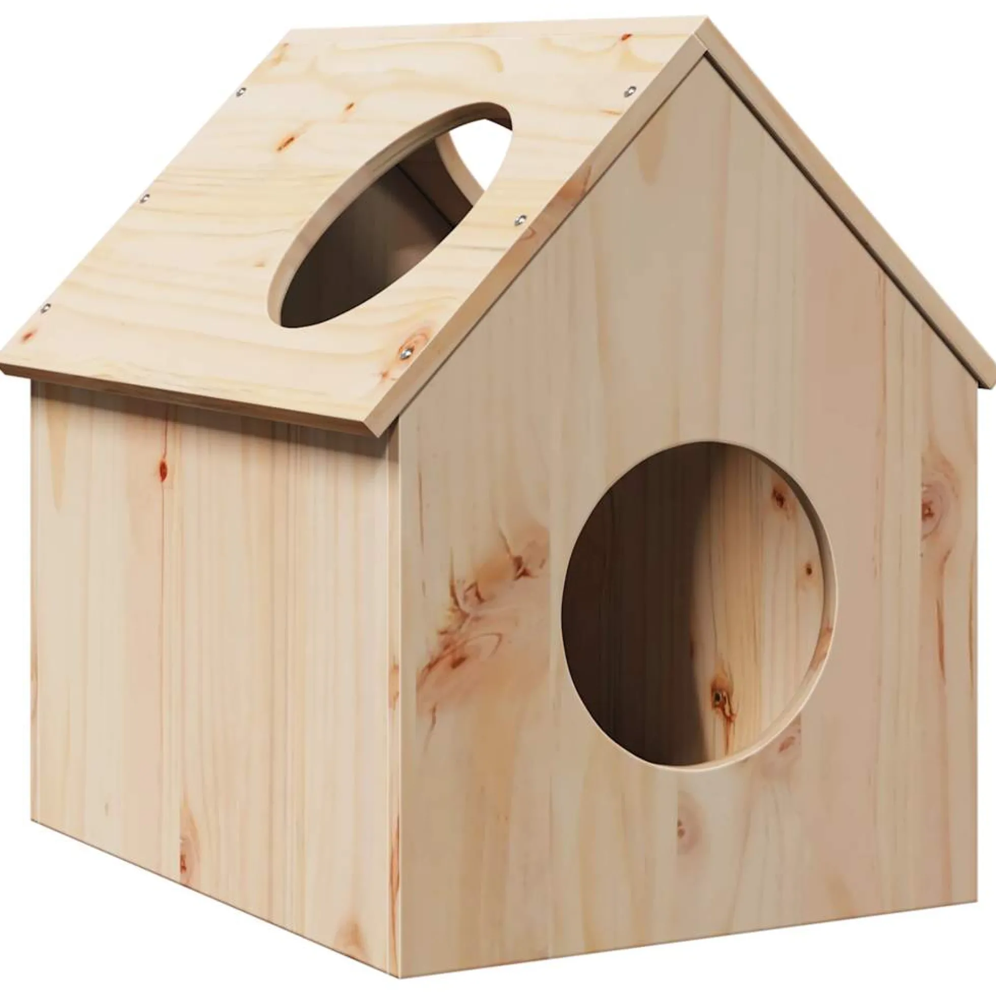 Casa Para Gatos Madera Maciza Pino 41x50x50 Cm