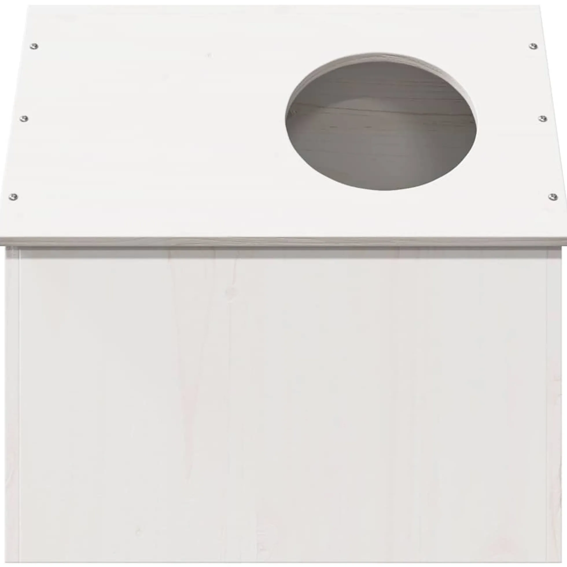 Casa Para Gatos Madera Maciza Pino Blanca 41x50x50 Cm